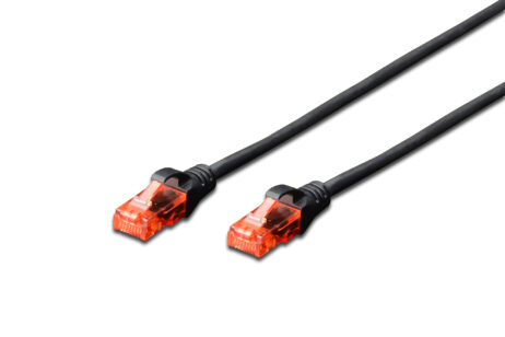 Netkapall 1 m. Cat6 U-UTP Svartur - DK-1612-010/BL