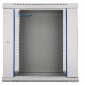 19" skápur 12U 600x450 með glerhurð, EXASPA-6412G