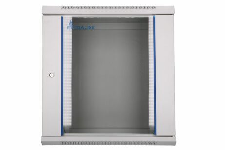 19" skápur 12U 600x600 með glerhurð, EXASPA-6612G