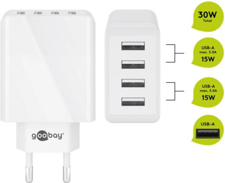 Hleðslutæki með 4 USB - 30W - 44962 - Image 2