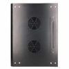 19" skápur 12U 600x450 svartur með glerhurð, EXASPA-6412B - Image 6