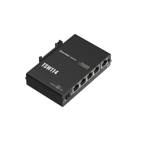 Teltonika Switch fyrir DIN skinnu 5 porta, - TSW114