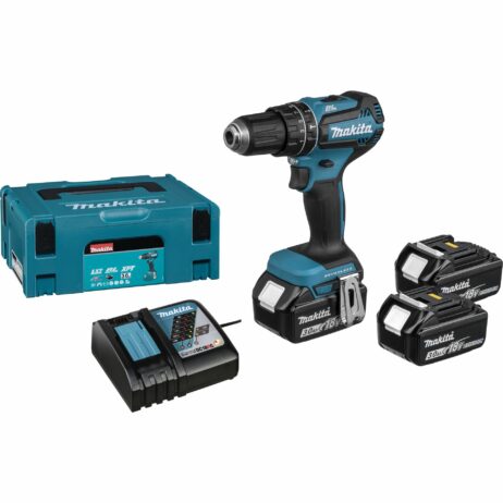 Makita 18V borvél með 3x3AH, hleðslutæki og Makpac  - DHP485RF3J