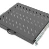 Hilla, útdraganleg í 19" skáp þolir 25 kg, 88x485x368 mm, DN-19 TRAY-2-600-SW