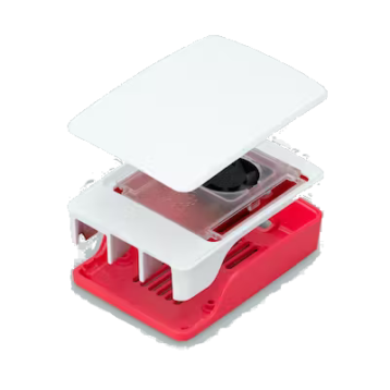 Raspberry Pi 5 kassi með viftu og kæliplötum - RPI5-Case-Red/White