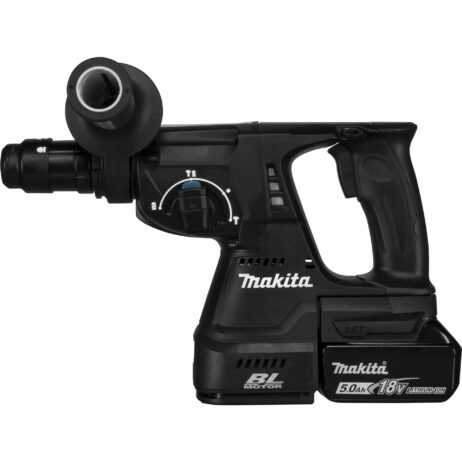 Makita 18V svört SDS höggvél með 2x5Ah rafhöðum, hleðslutæki í Makpac - DHR243RTJB - Image 2