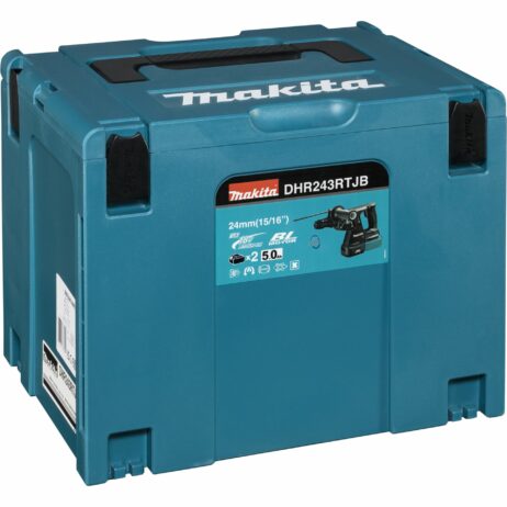 Makita 18V svört SDS höggvél með 2x5Ah rafhöðum, hleðslutæki í Makpac - DHR243RTJB - Image 4
