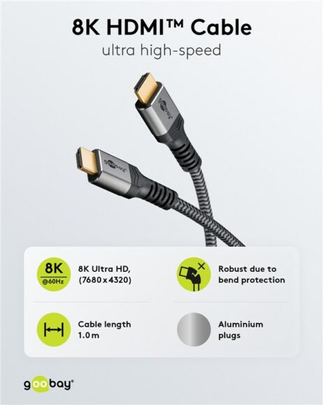 HDMI kapall - 5 metrar, v2.1 8K@60Hz - 65263 - Image 2