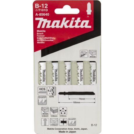 Makita stingsagarblöð fyrir tré, 5 stk B-12  - A-85640