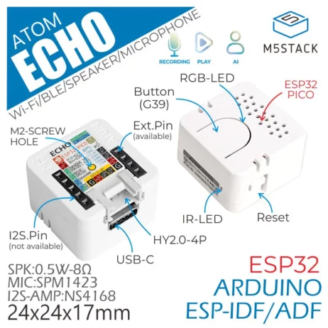 M5Atom ECHO ESP32-pico smátölva - M5AtomECHO - Image 2