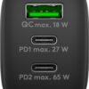 Hleðslutæki með 2xUSB-C og 1xUSB-A - 65W - 65407 - Image 3