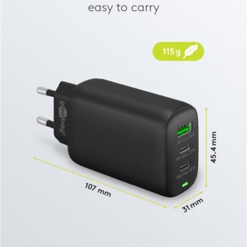 Hleðslutæki með 2xUSB-C og 1xUSB-A - 65W - 65407