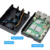 Raspberry Pi 5 kassi úr áli með viftu - RPI5-Case-Waveshare - Image 2