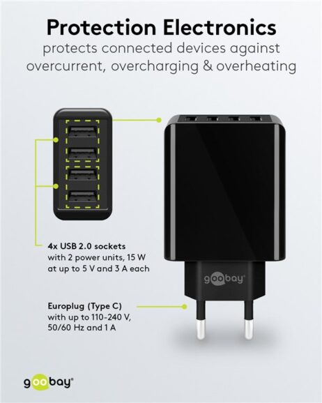 Hleðslutæki með 4 USB - 30W - 44953 - Image 5