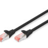 Netkapall 10 m. Cat6A S-FTP LSZH Svört - DK-1644-A-100/BL