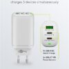 Hleðslutæki með 2xUSB-C og 1xUSB-A - 65W, hvítt - 65408 - Image 6