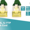 Netkapall 1 m. Cat6A S-FTP LSZH Græn - DK-1644-A-010/G - Image 2