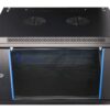 19" skápur 6U 600x450 með glerhurð, svartur - EXASPA-6406B - Image 2