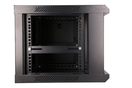 19" skápur 6U 600x450 með glerhurð, svartur - EXASPA-6406B - Image 4