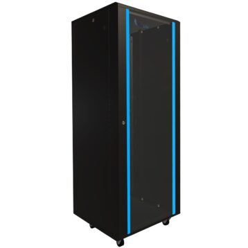 19" skápur 37U 600x600 með glerhurð, EXAA2-6637BEX