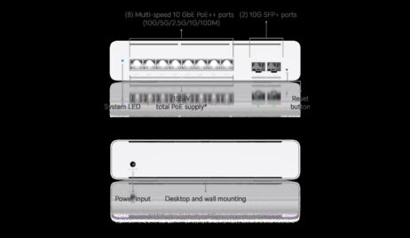 Unifi 8 porta 10 GbE PoE switch - USW-Pro-XG-8-PoE-EU - Image 7