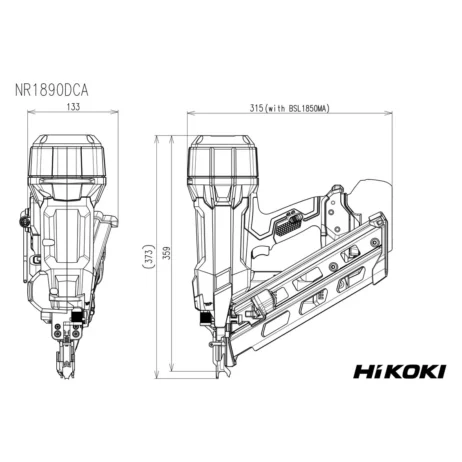 Hikoki naglabyssa, 34° - 90mm 2x5Ah rafhlöður og hleðslutæki i kassa - NR1890DCAWQZ - Image 9