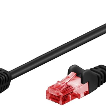 Netkapall 2 m. Cat6 - svört með vinkli - 51516