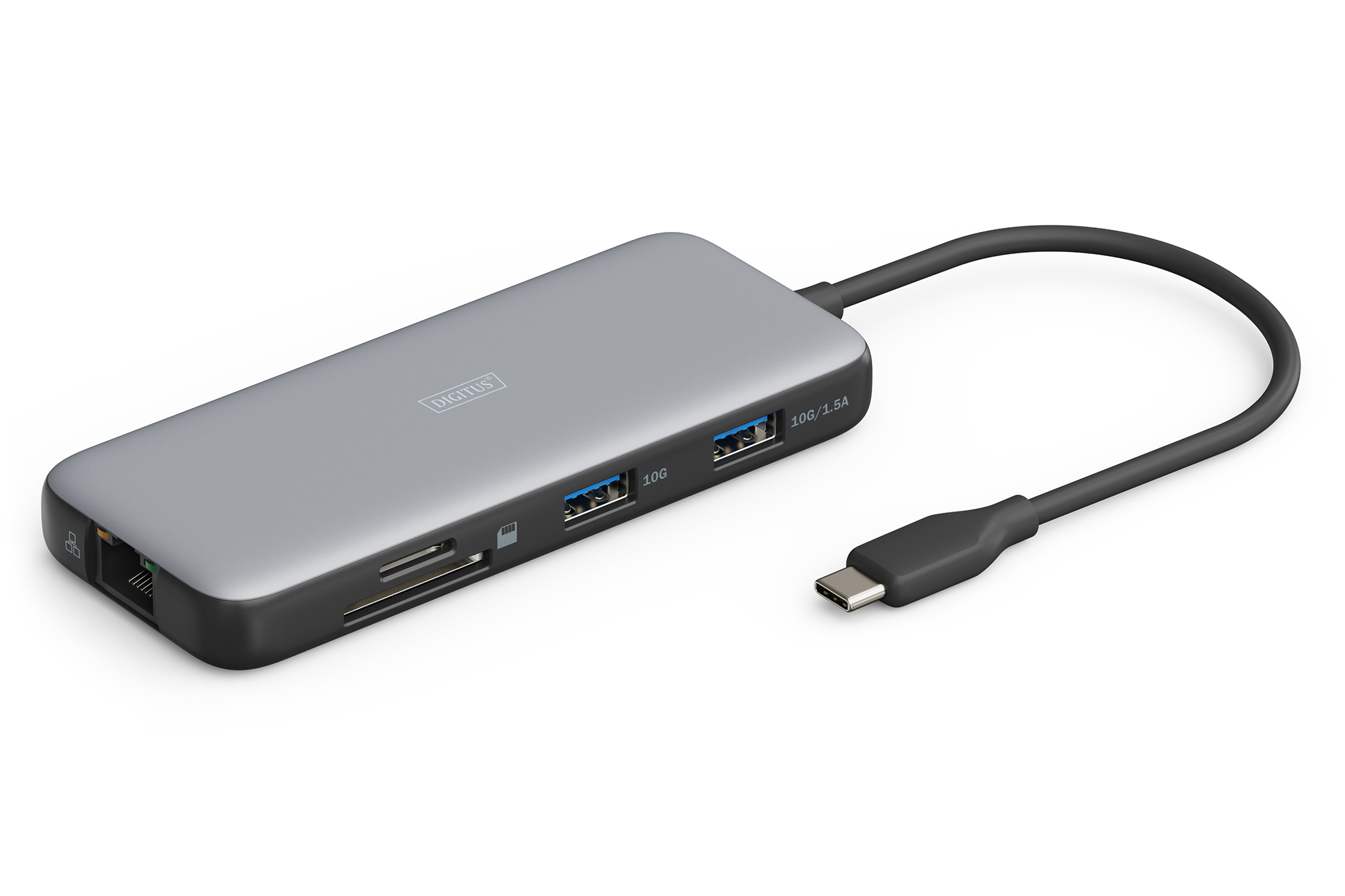 Digitus USB-C í HDMI, 3XUSB3, RJ45, SD og PCE  - DA-70914