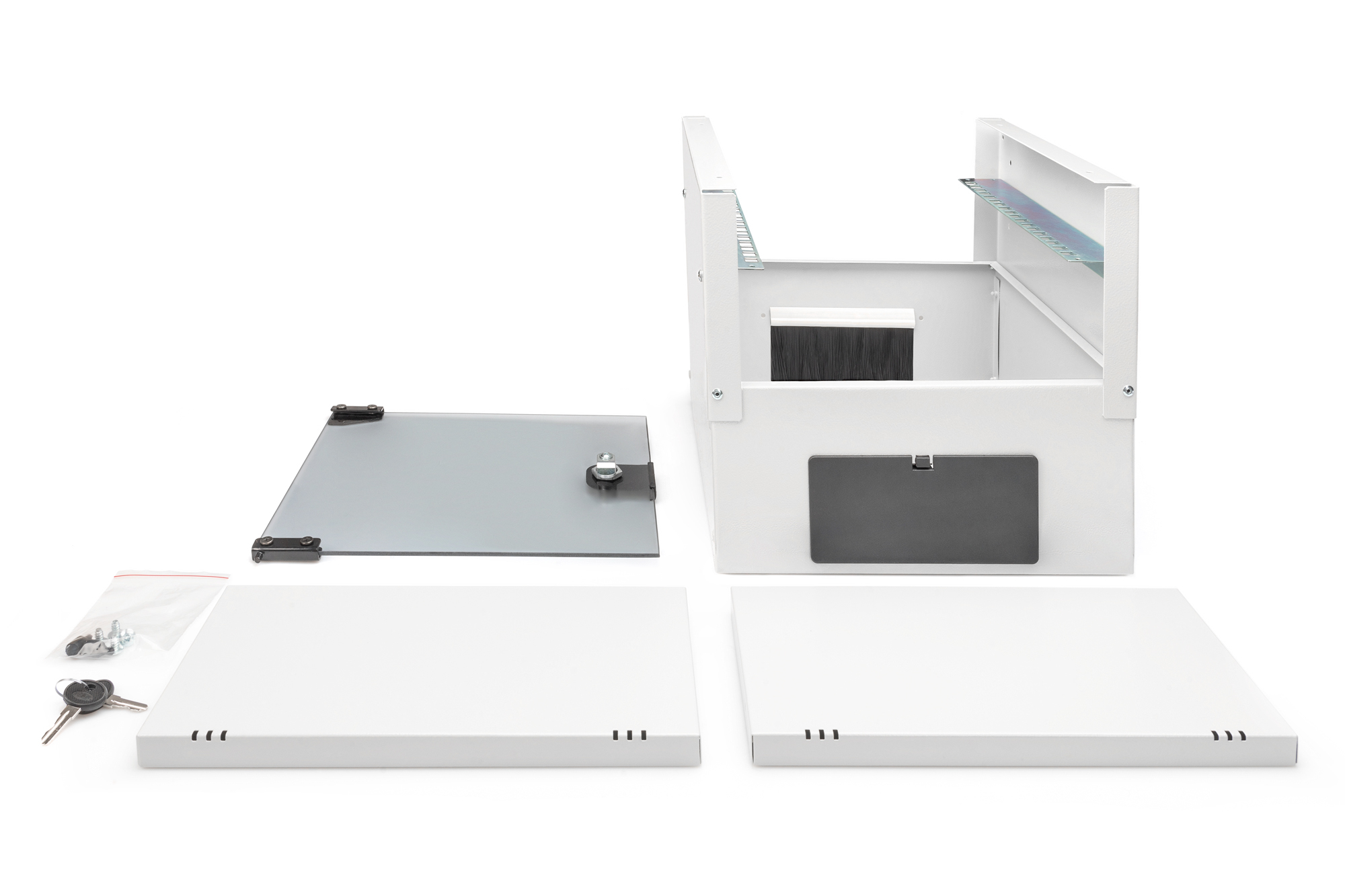 10" skápur 9U með glerhurð, grár - DN-49102 - Image 2