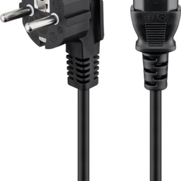 Jarðtengd rafmagnssnúra með vinkiltengi í vegg - 2 metrar 50077