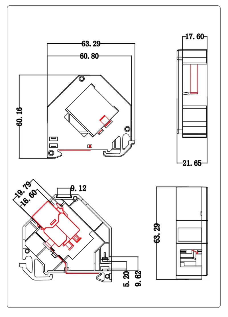 Festing fyrir keystone tengi fyrir DIN skinnu - LW-2613 - Image 3