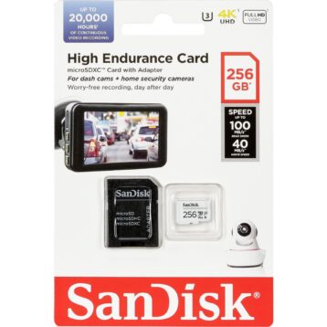 Sandisk High Endurance microSD skort, 256Gb - SDSQQNR-256G
