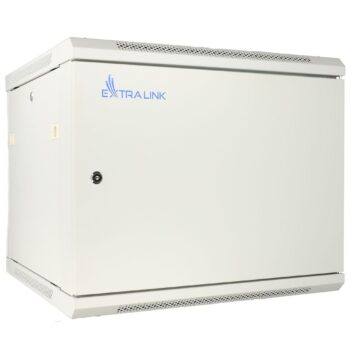 19" skápur 9U 600x450 með stálhurð, grár - EXASPC-6409G