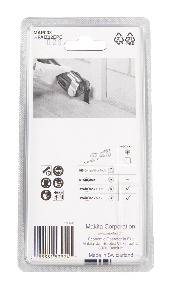 Makita Starlock Plus blað fyrir multisög 32 x 60 mm, hentar fyrir tré - B-66341 - Image 3