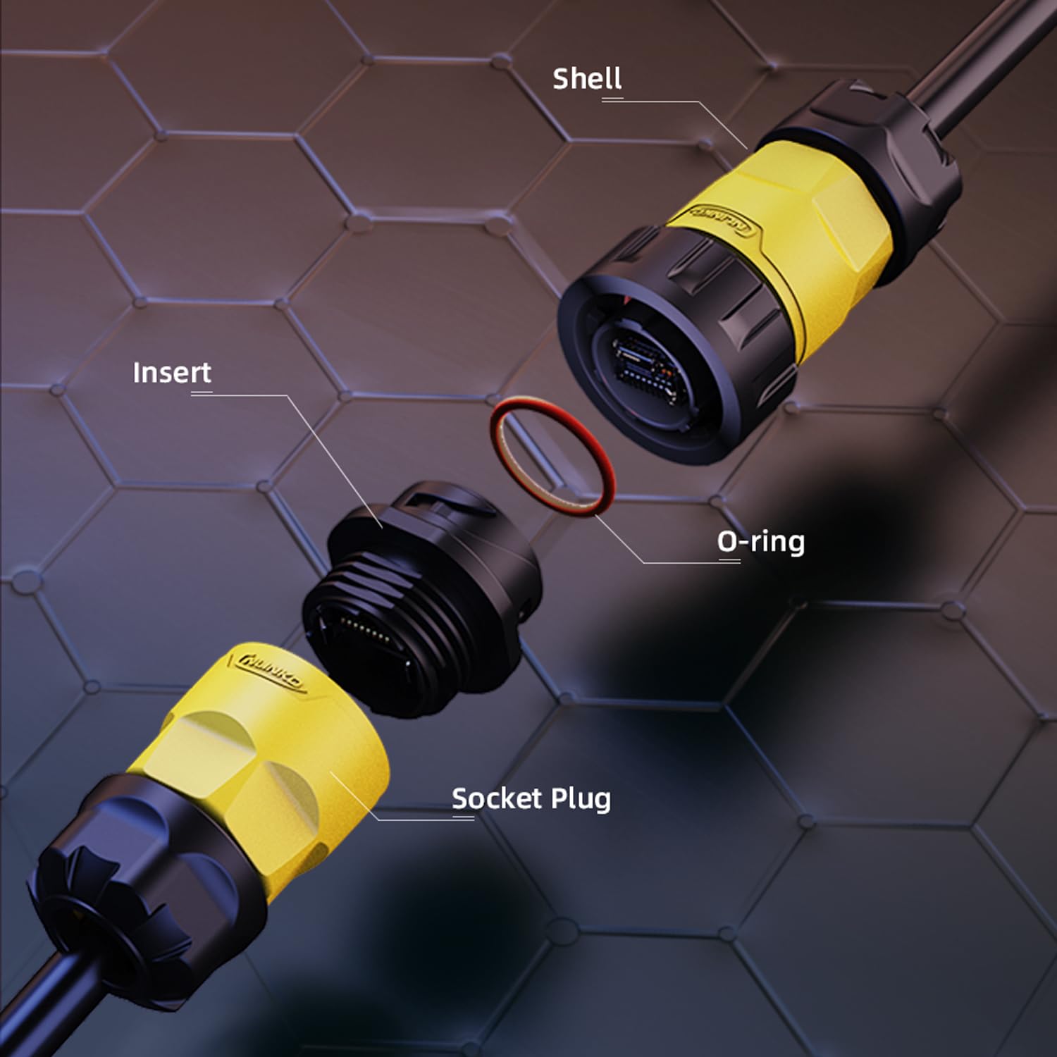 IP68 RJ45 female tengi á kapal - YM-20-J/RJ45/213/PP-42-002 - Image 10