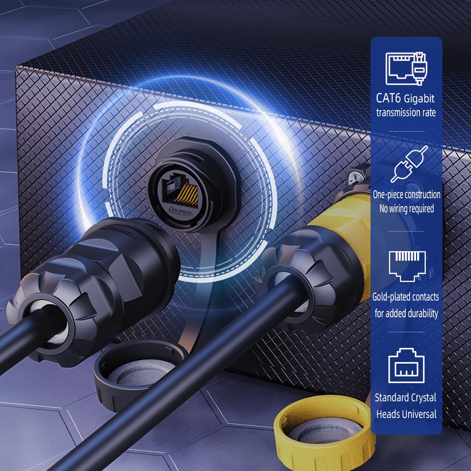 IP68 RJ45 kall tengi á kapal - YM-20-C/RJ45/015/PE-42-002 - Image 5