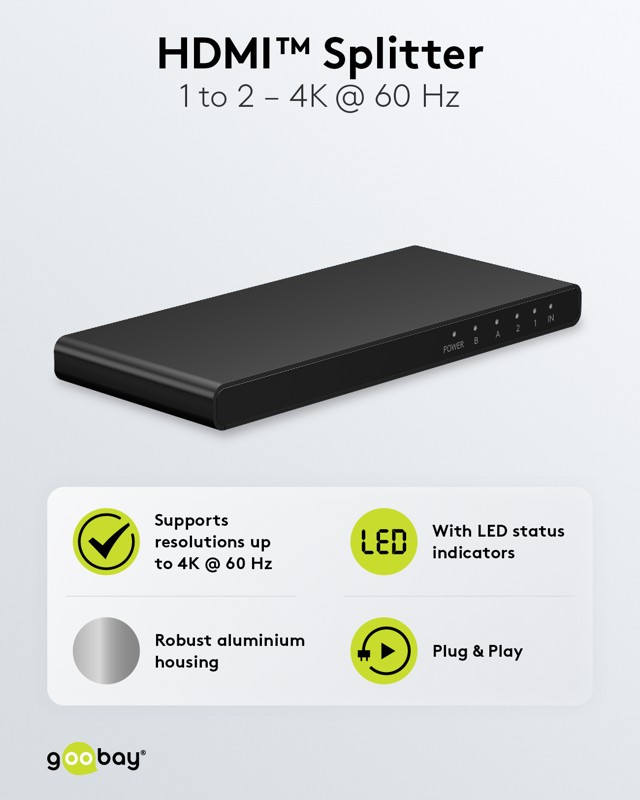 HDMI deilir í 2, 4K60 Hz 18Gbit/s - 58481 - Image 3